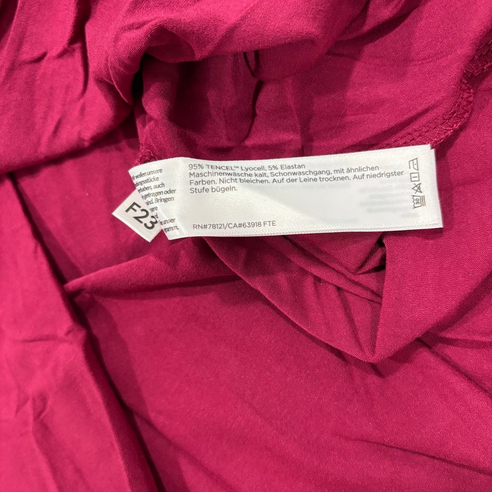 Eileen Fisher Fine Jersey Jewel Neck Top Roseberry Pink Drawstring Cinch 2X $128 - Picture 6 of 6